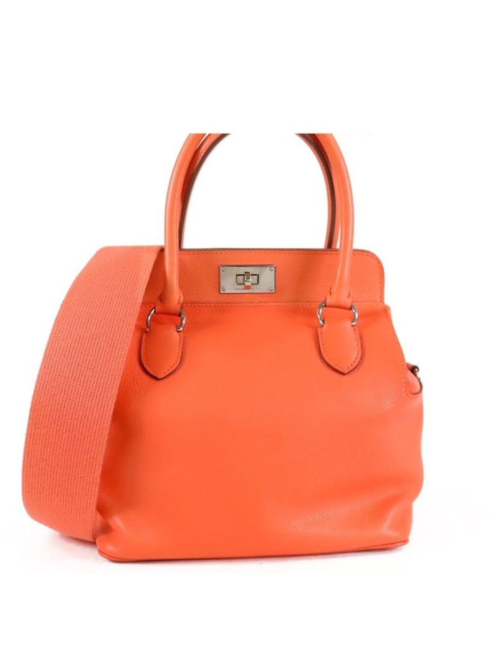 Hermes Toolbox 20 Flamingo Silver Evercolor 2-Way Shoulder Bag